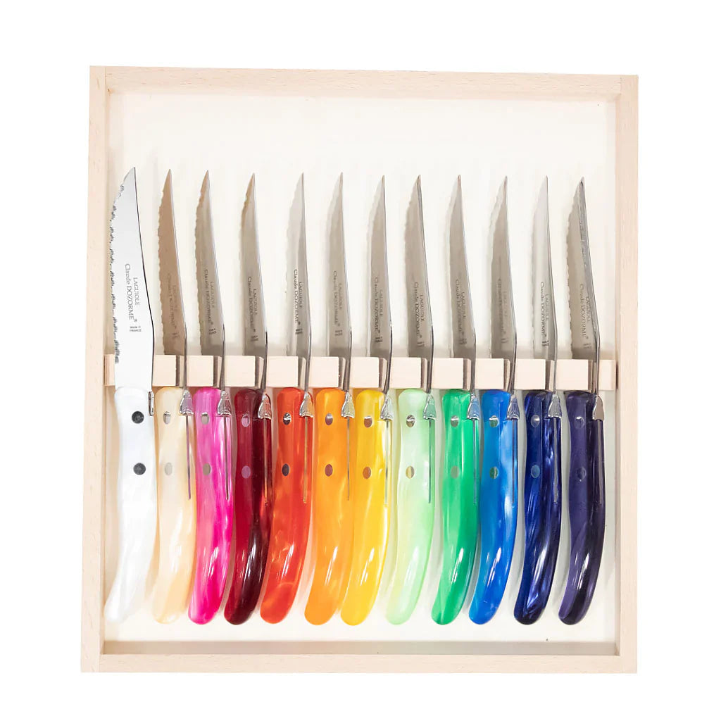 Berlingot Assorted Steak Knives Set of 12 Claude Dozorme