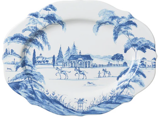 Country Estate 15" Platter - Delft Blue