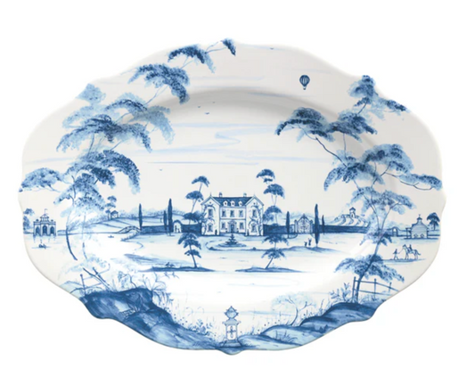 Country Estate 18.5" Platter - Delft Blue