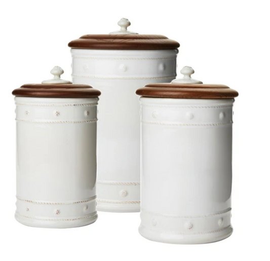 Berry & Thread Kitchen Canister Set of 3 - Whitewash