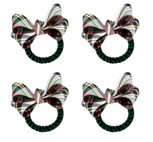 Tuxedo Napkin Ring Set/4 - Stewart Tartan Multi